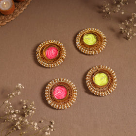 Bead work tealight candle holder (set of 4) 03 - handcrafted