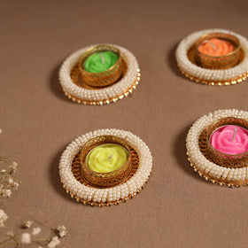 Bead work tealight candle holder (set of 4) 04 - handcrafted