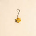 Beaded fabart flower keychain 02 - handcrafted