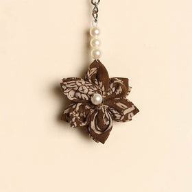 Beaded fabart flower keychain 10 - handcrafted