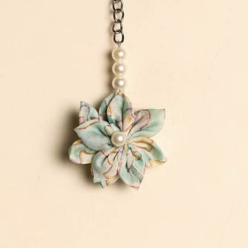 Beaded fabart flower keychain 13 - handcrafted