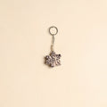 Beaded fabart flower keychain 14 - handcrafted