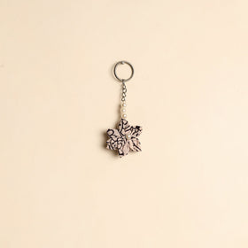 Beaded fabart flower keychain 14 - handcrafted