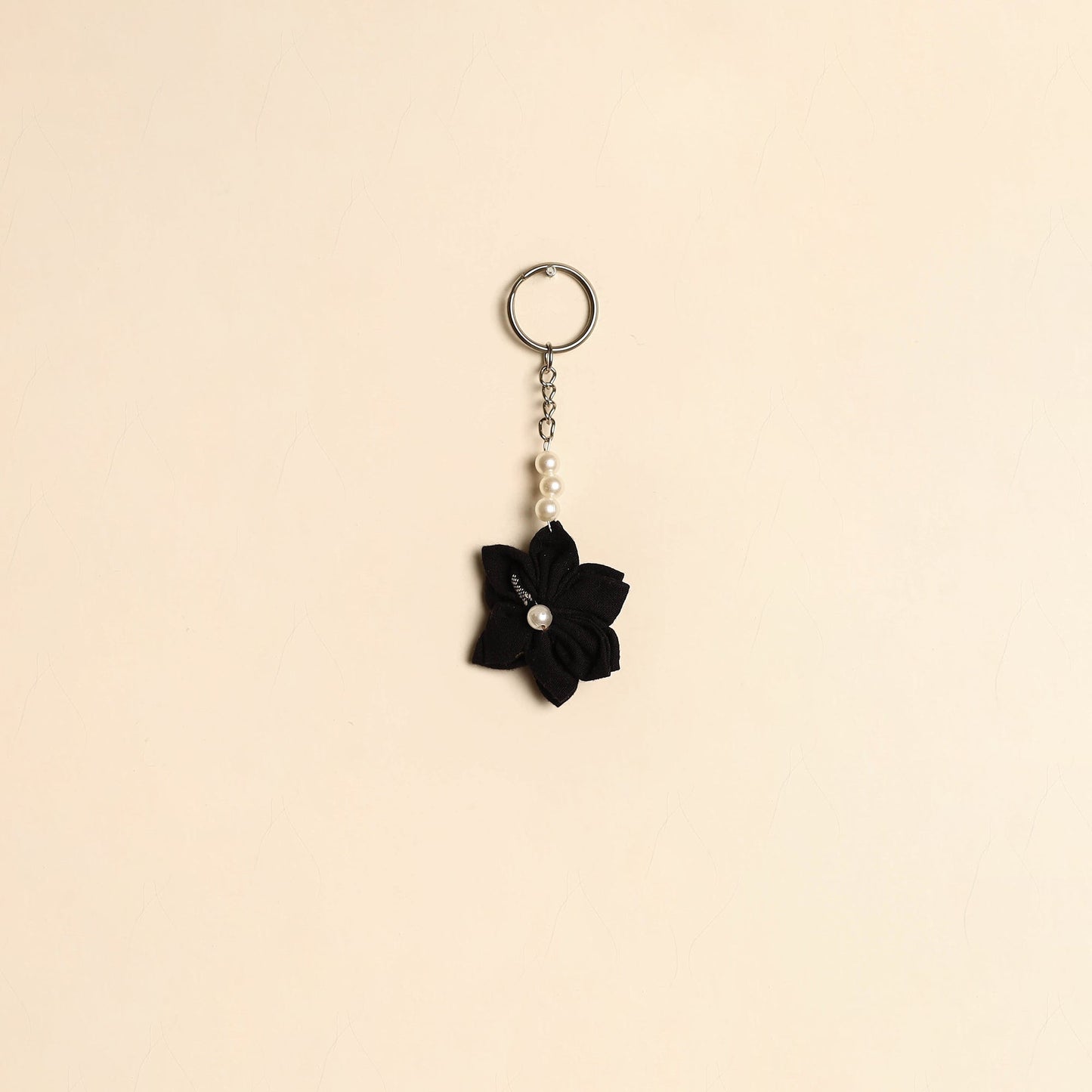 Beaded fabart flower keychain 15 - handcrafted