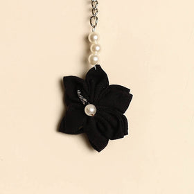 Beaded fabart flower keychain 15 - handcrafted