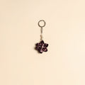 Beaded fabart flower keychain 16 - handcrafted