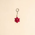 Beaded fabart flower keychain 17 - handcrafted