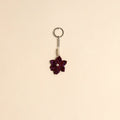 Beaded fabart flower keychain 18 - handcrafted