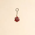 Beaded fabart flower keychain 20 - handcrafted