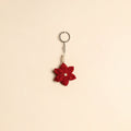 Beaded fabart flower keychain 21 - handcrafted