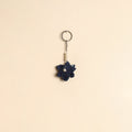 Beaded fabart flower keychain 22 - handcrafted