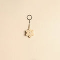 Beaded fabart flower keychain 23 - handcrafted