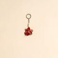 Beaded fabart flower keychain 27 - handcrafted