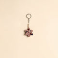 Beaded fabart flower keychain 28 - handcrafted