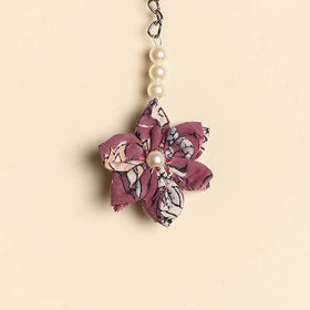 Beaded fabart flower keychain 30 - handcrafted
