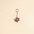 Beaded fabart flower keychain 30 - handcrafted