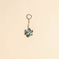 Beaded fabart flower keychain 31 - handcrafted