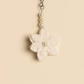 Beaded fabart flower keychain 32 - handcrafted
