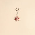 Beaded fabart flower keychain 33 - handcrafted