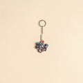 Beaded fabart flower keychain 34 - handcrafted