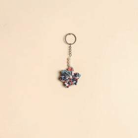 Beaded fabart flower keychain 34 - handcrafted