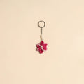 Beaded fabart flower keychain 35 - handcrafted