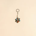 Beaded fabart flower keychain 38 - handcrafted