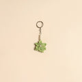 Beaded fabart flower keychain 41 - handcrafted