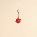 Beaded fabart flower keychain 42 - handcrafted