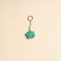 Beaded fabart flower keychain 44 - handcrafted