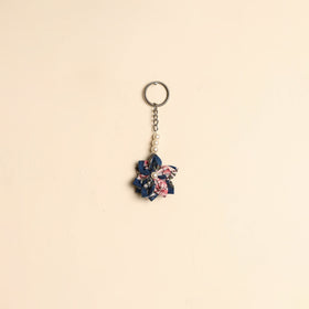 Beaded fabart flower keychain 45 - handcrafted