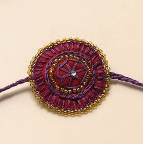 Beads & Thread Embroidered Reusable Rakhi