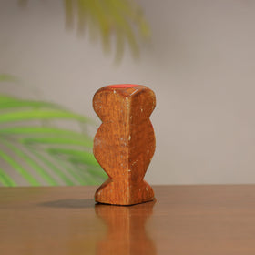 Beautiful Handpainted Burdwan Wood Owl Sculpture Set