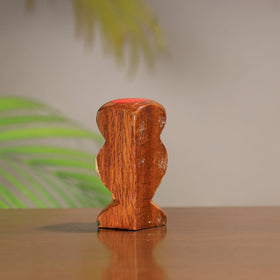 Beautiful Handpainted Burdwan Wood Owl Sculpture Set