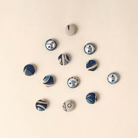  Beige Handmade Fabric Button Small at iTokri