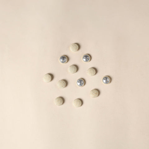  Beige Handmade Fabric Button Small at iTokri