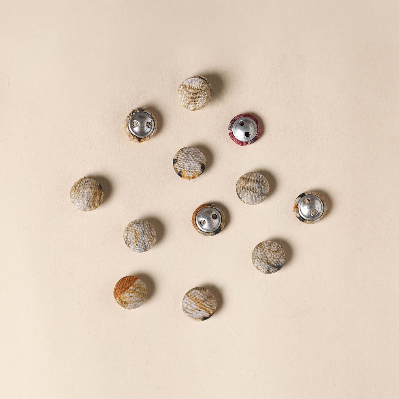  Beige Handmade Fabric Button Small at iTokri