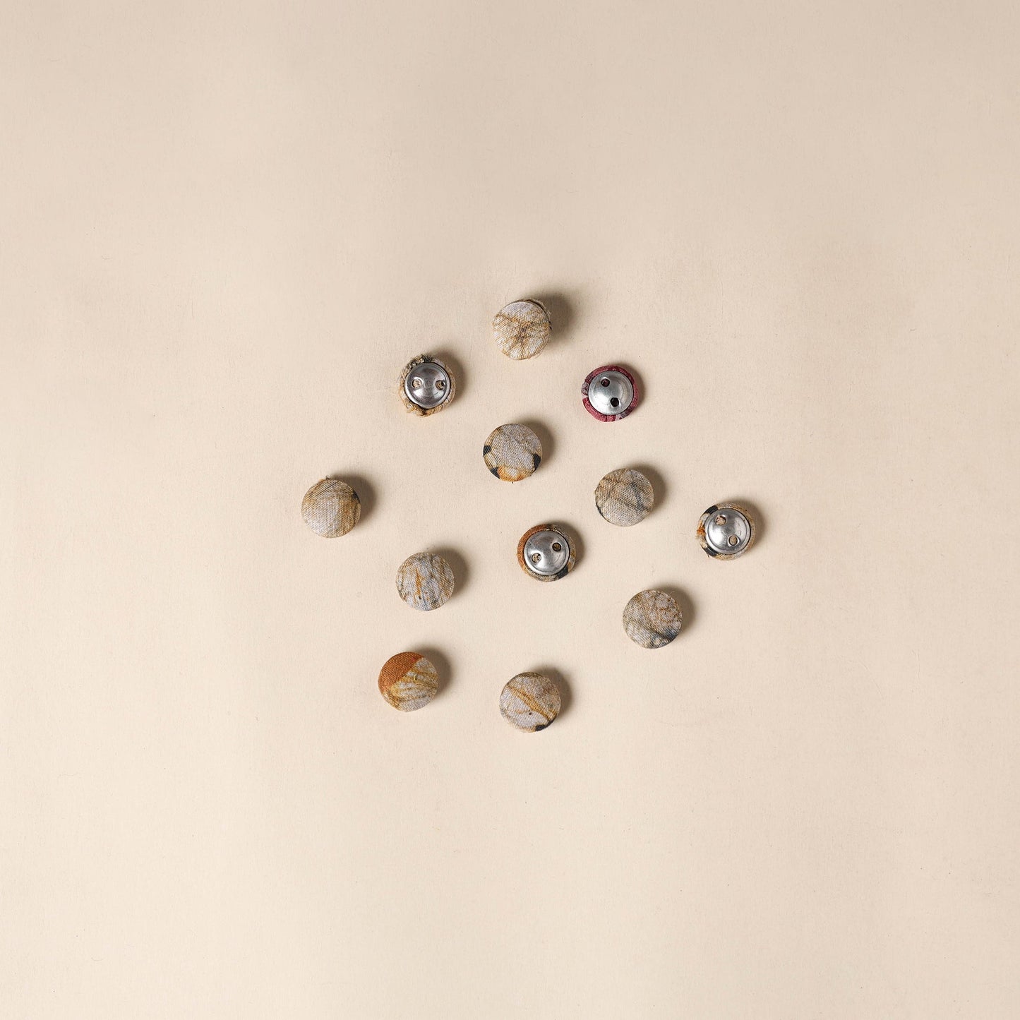  Beige Handmade Fabric Button Small at iTokri