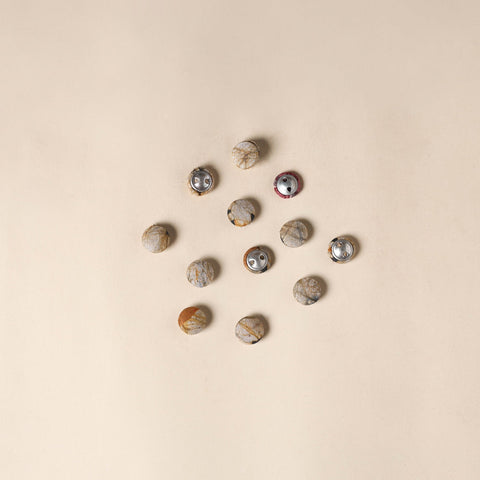  Beige Handmade Fabric Button Small at iTokri