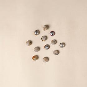  Beige Handmade Fabric Button Small at iTokri