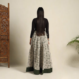 Beige 24 Kali Patchwork Batik Print Cotton Long Skirt