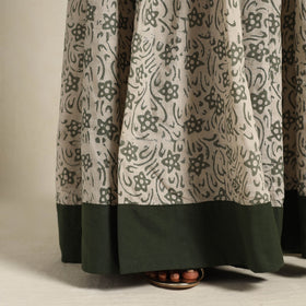 Beige 24 Kali Patchwork Batik Print Cotton Long Skirt