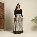 Beige 24 Kali Patchwork Batik Print Cotton Long Skirt