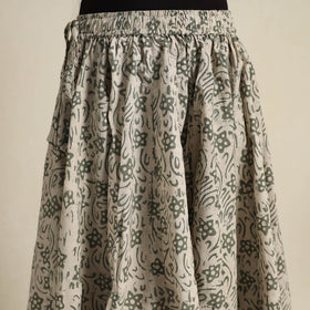 Beige 24 Kali Patchwork Batik Print Cotton Long Skirt