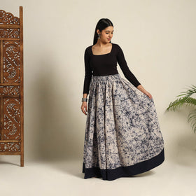 Buy 24 Kali Beige Patchwork Batik Print Cotton Long Skirt
