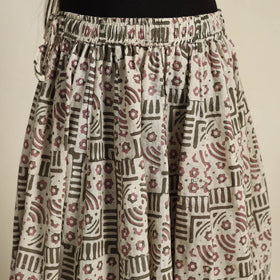 Buy 24 Kali Beige Patchwork Batik Print Cotton Long Skirt