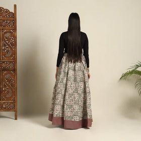 Buy 24 Kali Beige Patchwork Batik Print Cotton Long Skirt