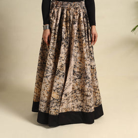 Beige 24 Kali Patchwork Batik Print Cotton Long Skirt
