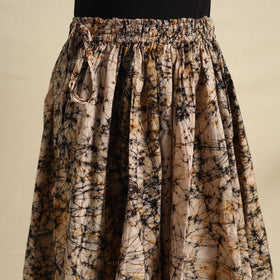 Beige 24 Kali Patchwork Batik Print Cotton Long Skirt