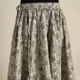 Beige 24 Kali Patchwork Batik Print Cotton Long Skirt